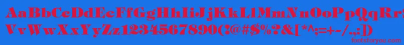 Tiffh Font – Red Fonts on Blue Background