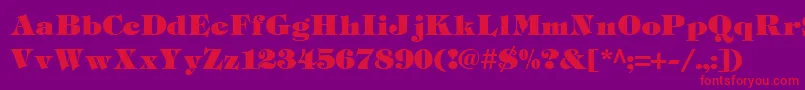 Tiffh Font – Red Fonts on Purple Background