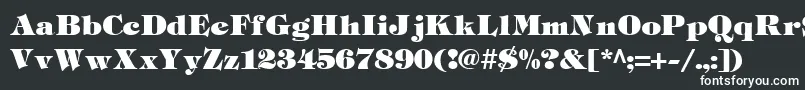 Шрифт Tiffh – белые шрифты на чёрном фоне