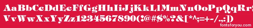 フォントTiffh – 赤い背景に白い文字