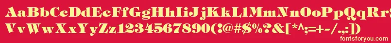 Tiffh Font – Yellow Fonts on Red Background