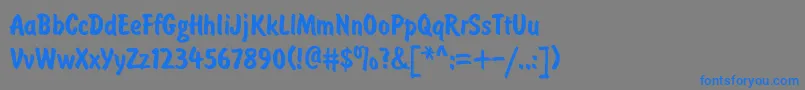 BrushtypeBold-Schriftart – Blaue Schriften auf grauem Hintergrund