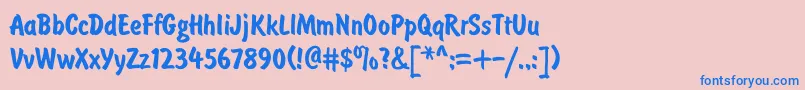 BrushtypeBold Font – Blue Fonts on Pink Background