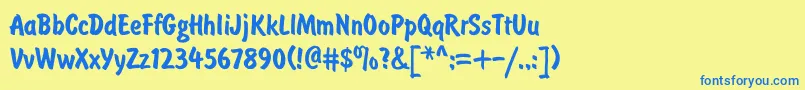 BrushtypeBold Font – Blue Fonts on Yellow Background