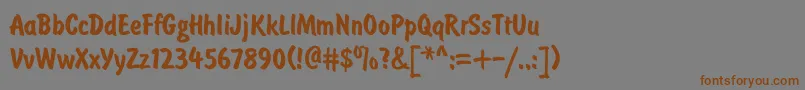 BrushtypeBold-fontti – ruskeat fontit harmaalla taustalla