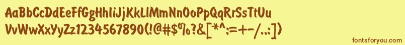 BrushtypeBold Font – Brown Fonts on Yellow Background