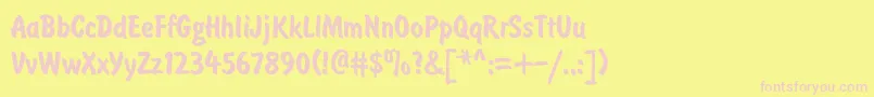 BrushtypeBold Font – Pink Fonts on Yellow Background