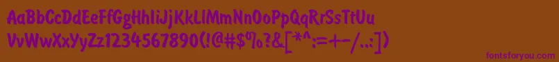 BrushtypeBold Font – Purple Fonts on Brown Background