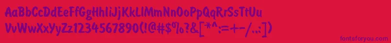 フォントBrushtypeBold – 赤い背景に紫のフォント