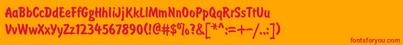BrushtypeBold Font – Red Fonts on Orange Background
