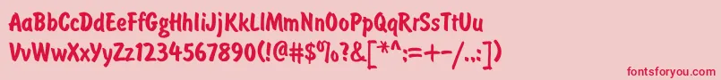 BrushtypeBold-Schriftart – Rote Schriften auf rosa Hintergrund