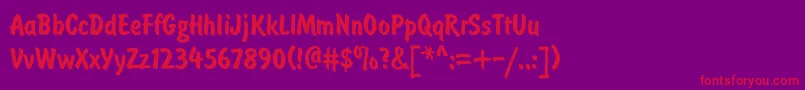 BrushtypeBold Font – Red Fonts on Purple Background