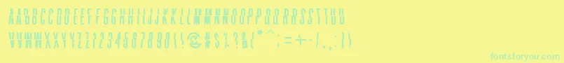 フォントPacificBreak – 黄色い背景に緑の文字