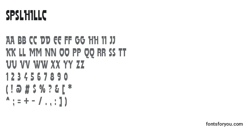 Spslhillcフォント–アルファベット、数字、特殊文字