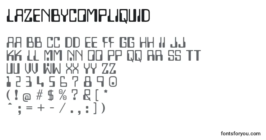 Schriftart Lazenbycompliquid – Alphabet, Zahlen, spezielle Symbole