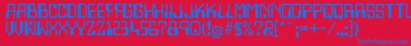 Lazenbycompliquid Font – Blue Fonts on Red Background