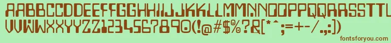 Lazenbycompliquid-fontti – ruskeat fontit vihreällä taustalla