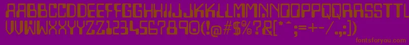 Lazenbycompliquid-Schriftart – Braune Schriften auf violettem Hintergrund