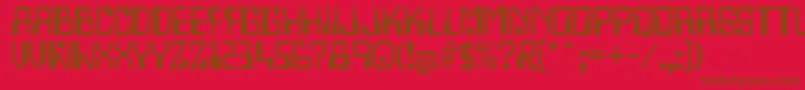 Lazenbycompliquid Font – Brown Fonts on Red Background