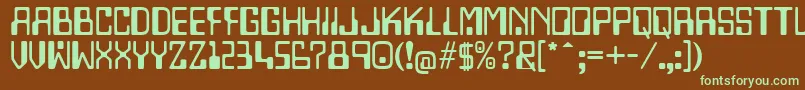 Lazenbycompliquid-fontti – vihreät fontit ruskealla taustalla