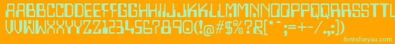 Lazenbycompliquid Font – Green Fonts on Orange Background