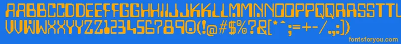 Lazenbycompliquid Font – Orange Fonts on Blue Background