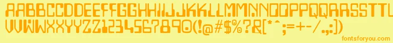 Lazenbycompliquid Font – Orange Fonts on Yellow Background