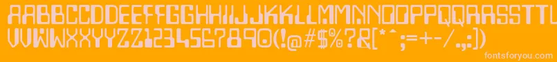 Lazenbycompliquid-fontti – vaaleanpunaiset fontit oranssilla taustalla