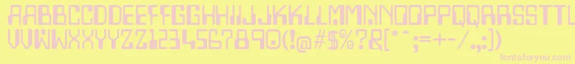 Lazenbycompliquid Font – Pink Fonts on Yellow Background