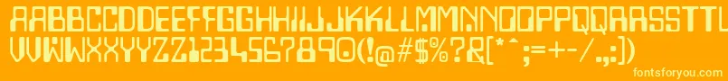 Lazenbycompliquid Font – Yellow Fonts on Orange Background