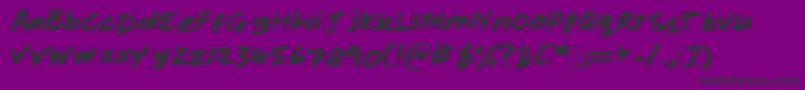 Rachelhand Font – Black Fonts on Purple Background
