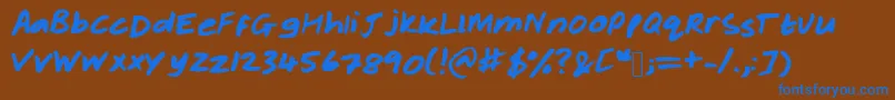 Rachelhand Font – Blue Fonts on Brown Background