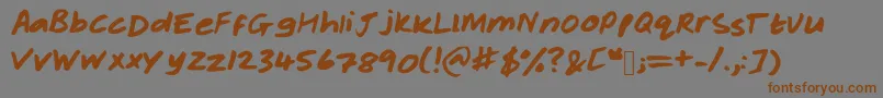 Rachelhand Font – Brown Fonts on Gray Background