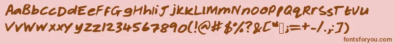 Rachelhand Font – Brown Fonts on Pink Background