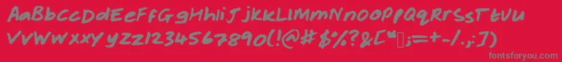 Rachelhand Font – Gray Fonts on Red Background