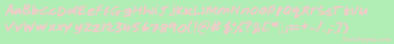 Rachelhand Font – Pink Fonts on Green Background