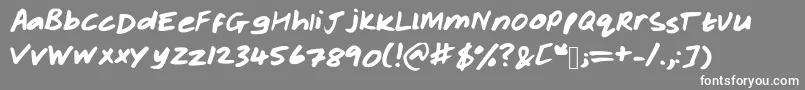 Rachelhand Font – White Fonts on Gray Background