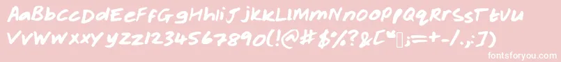 Rachelhand Font – White Fonts on Pink Background