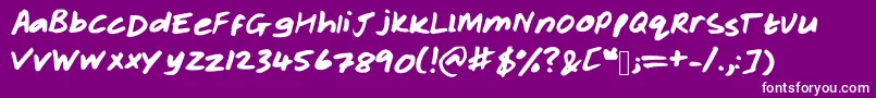 Rachelhand Font – White Fonts on Purple Background