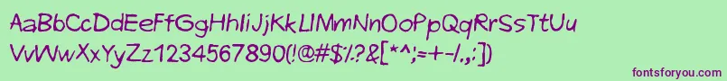 EveryEndIsANewBeginning Font – Purple Fonts on Green Background