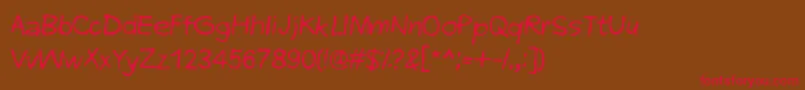 フォントEveryEndIsANewBeginning – 赤い文字が茶色の背景にあります。