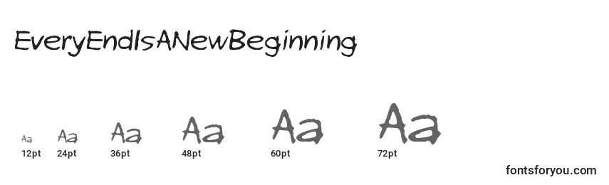 Größen der Schriftart EveryEndIsANewBeginning