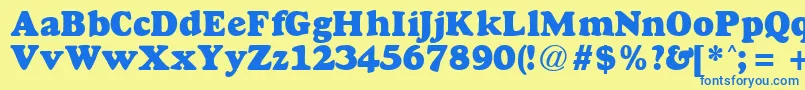 GoudyheavyfaceRegularDb Font – Blue Fonts on Yellow Background