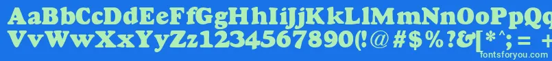 GoudyheavyfaceRegularDb Font – Green Fonts on Blue Background