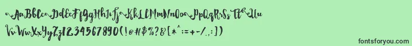 フォントDality – 緑の背景に黒い文字