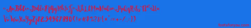 Dality Font – Red Fonts on Blue Background