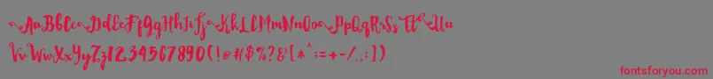 Dality Font – Red Fonts on Gray Background