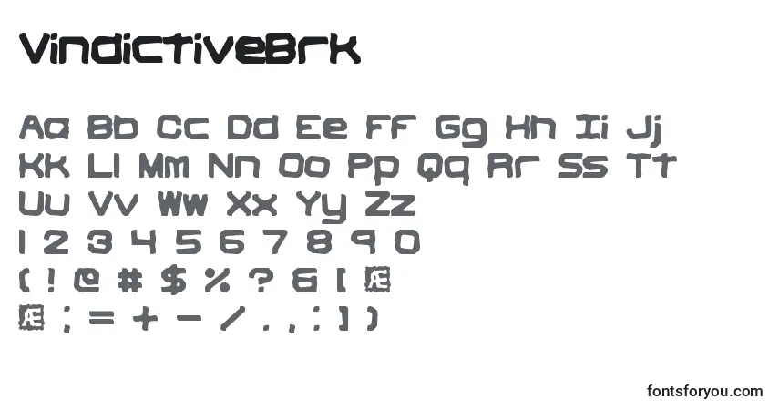 A fonte VindictiveBrk – alfabeto, números, caracteres especiais