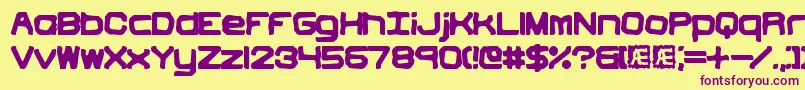 VindictiveBrk Font – Purple Fonts on Yellow Background