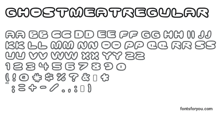 GhostmeatRegular Font – alphabet, numbers, special characters